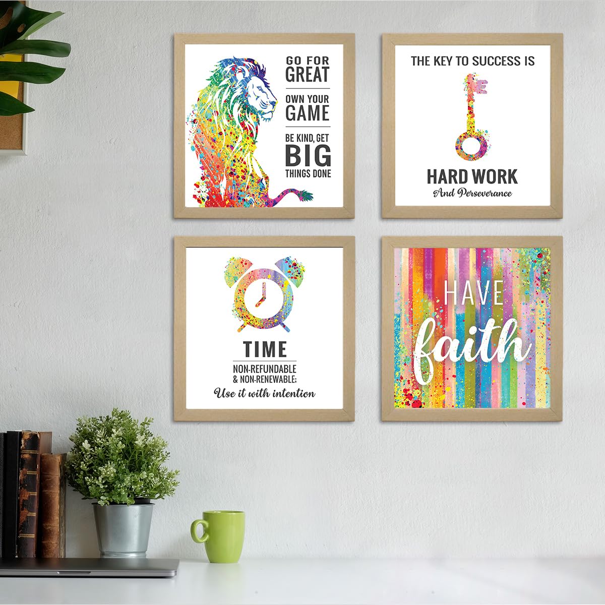 Motivational Inspirational Office (Set of 4)