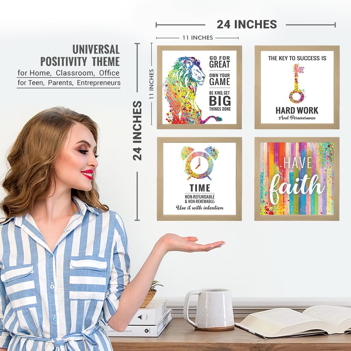 Motivational Inspirational Office (Set of 4)