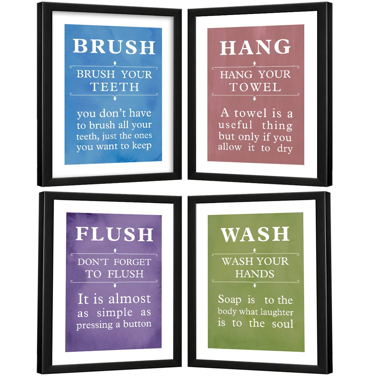 Bathroom Quotes (Set of 4)