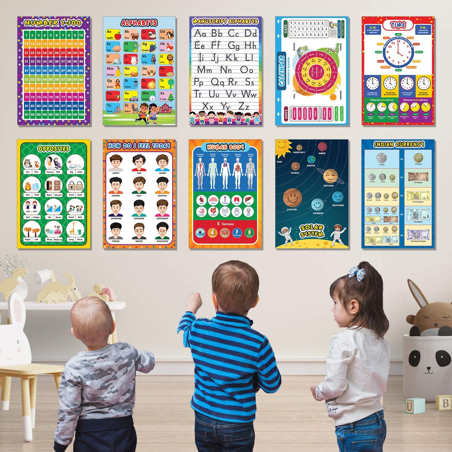 Kids Educational Posters (Set of 10)
