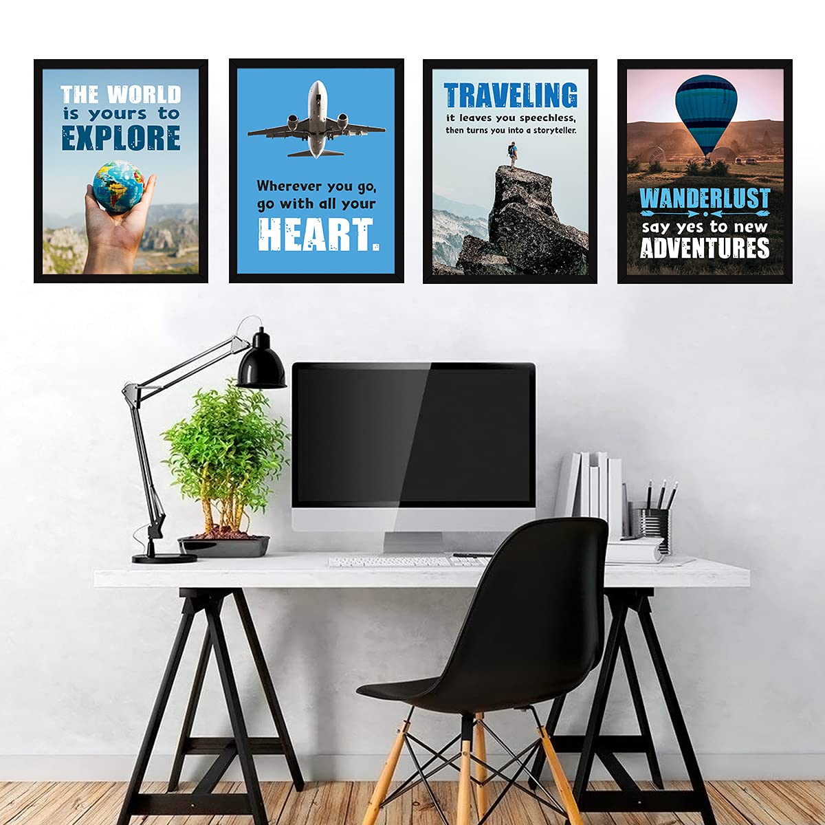 Travel Quotes Walls Frames (Set of 4)