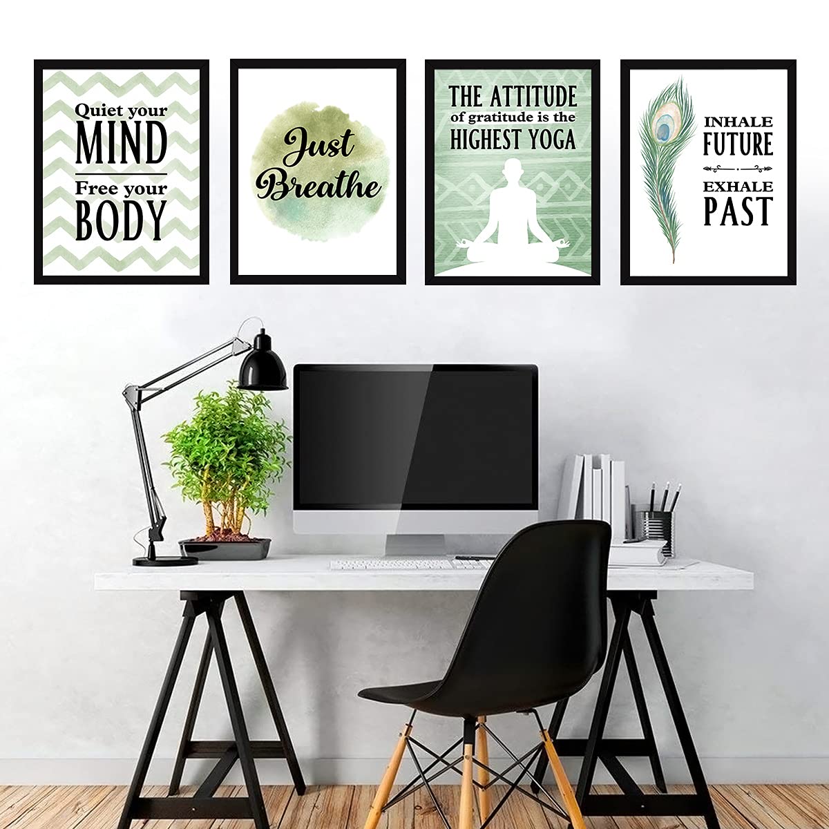 Yoga Quotes Wall Frames (Set of 4)