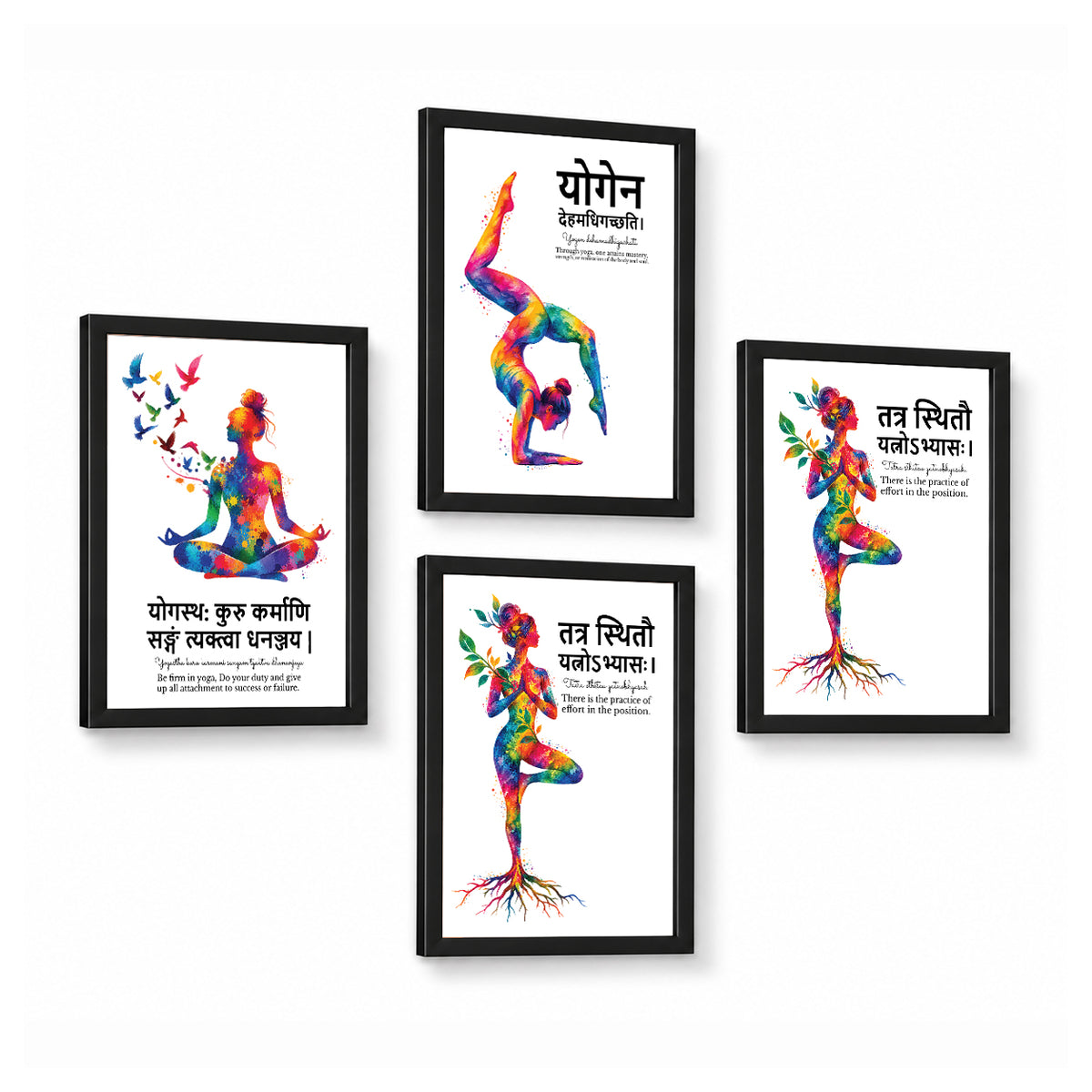 Yoga Quotes Wall Frames (Set of 4)