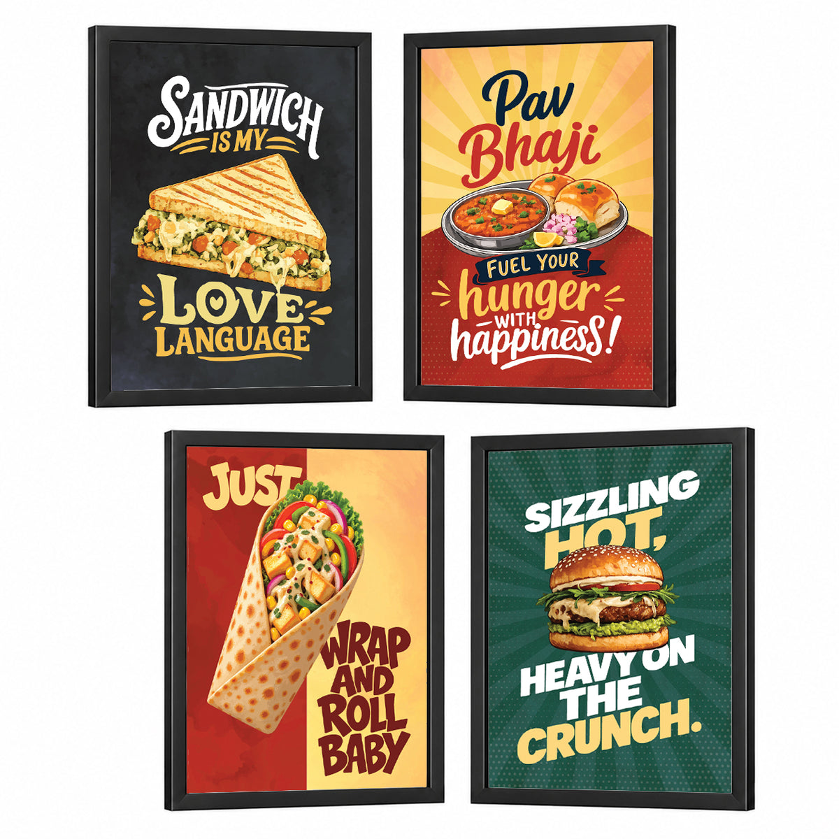 Restaurant Pav Bhaji Burger  Sandwich Roll Food (Set of 4)