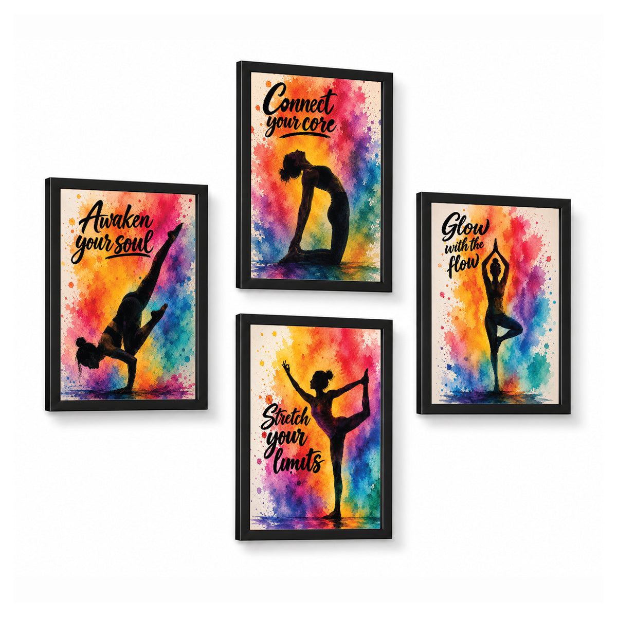 Yoga Quotes Wall Frames (Set of 4)