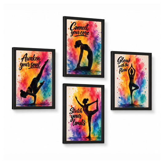Yoga Quotes Wall Frames (Set of 4)