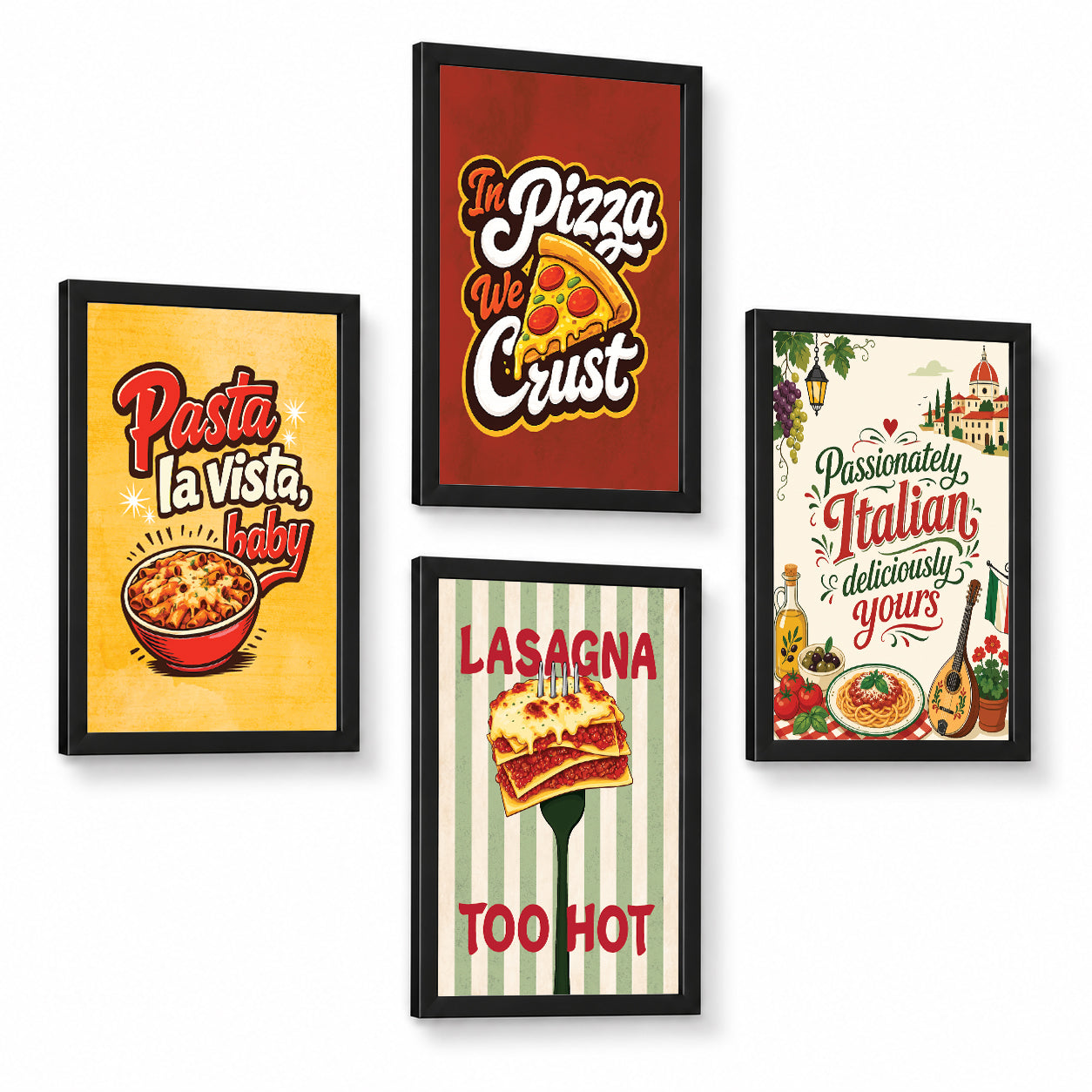 Restaurant Pizza Pasta Italian lasagna Food (Set of 4)