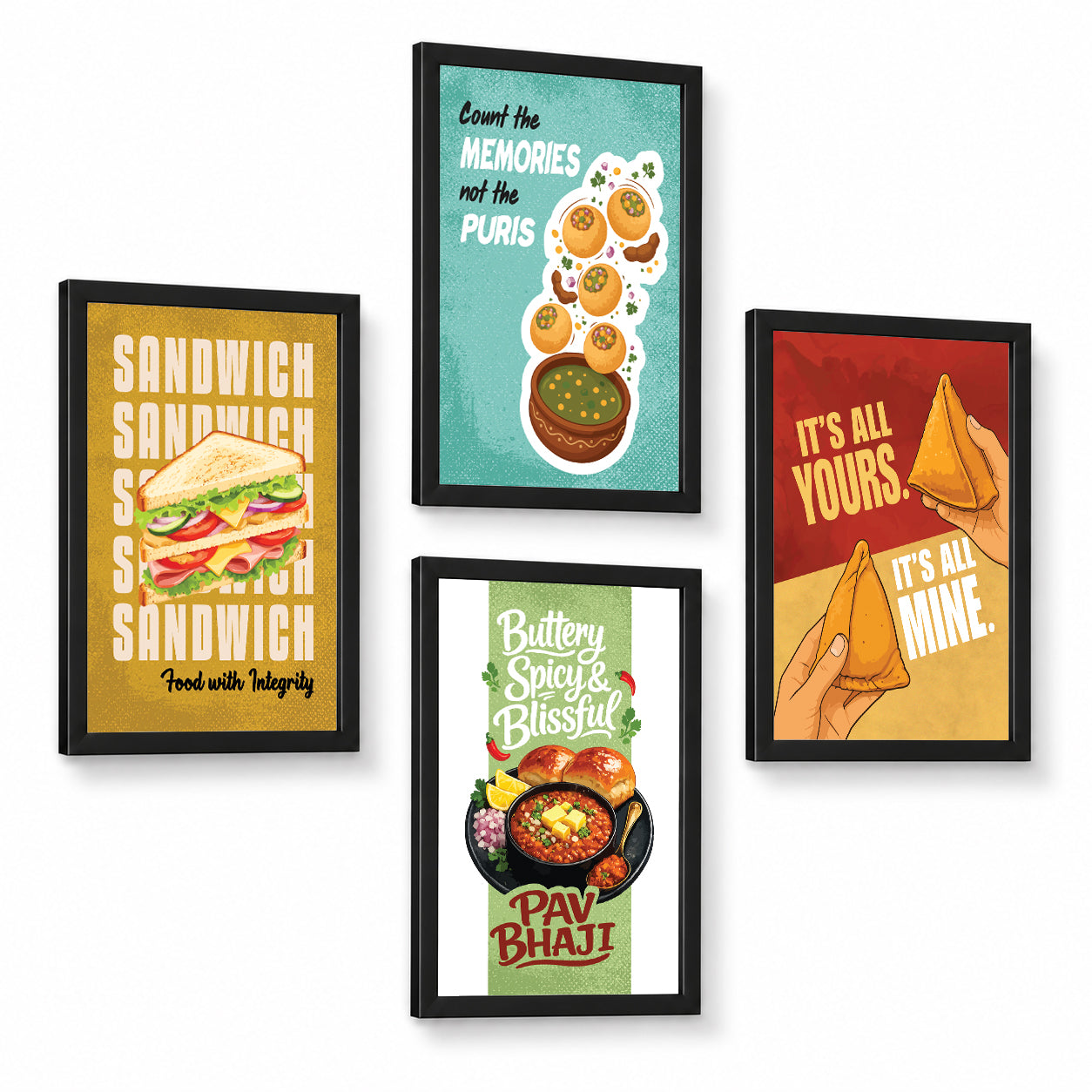 Restaurant Panipuri Sandwich pav bhaji samosa Food (Set of 4)