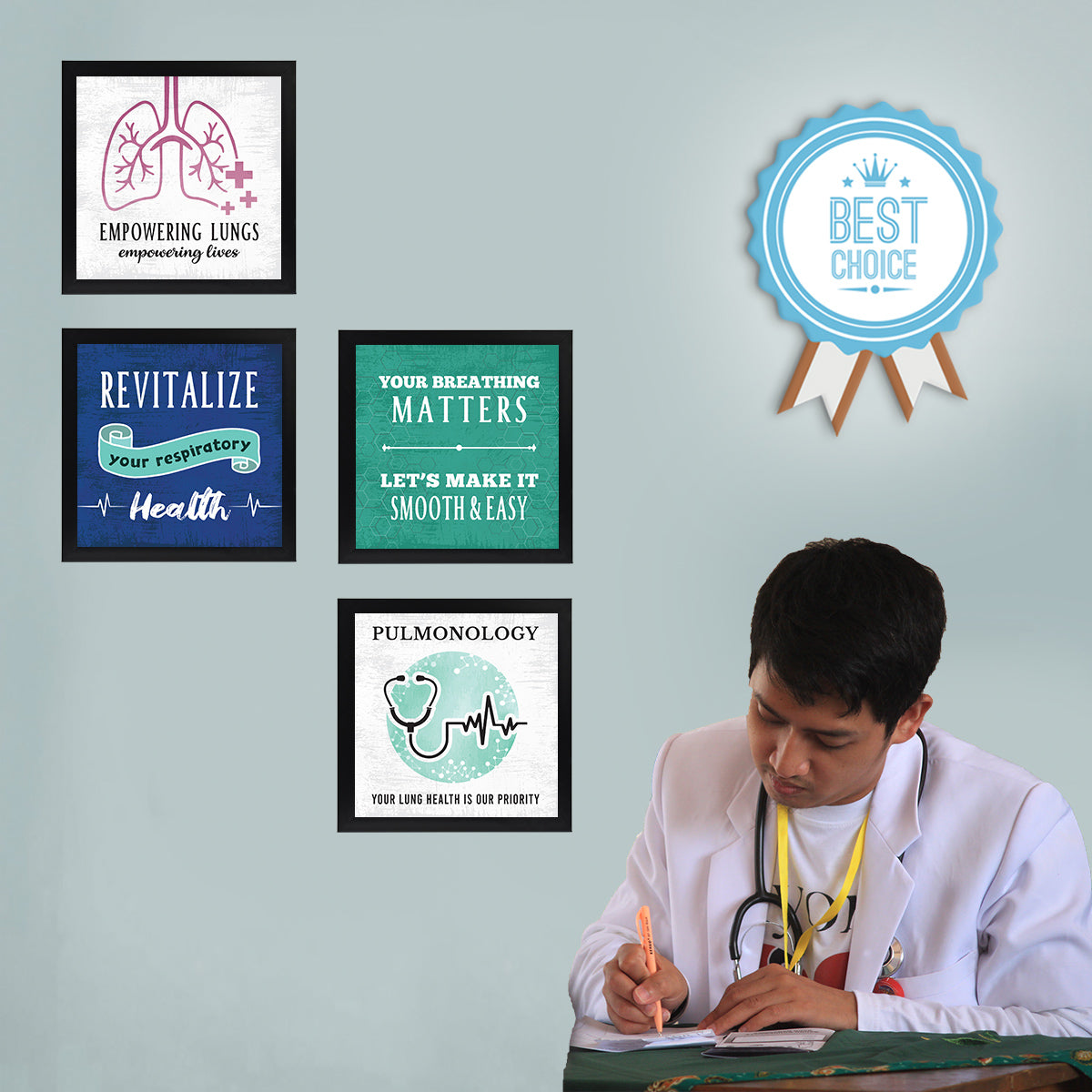 pulmonology pulmonologist - Doctor - Set of 4