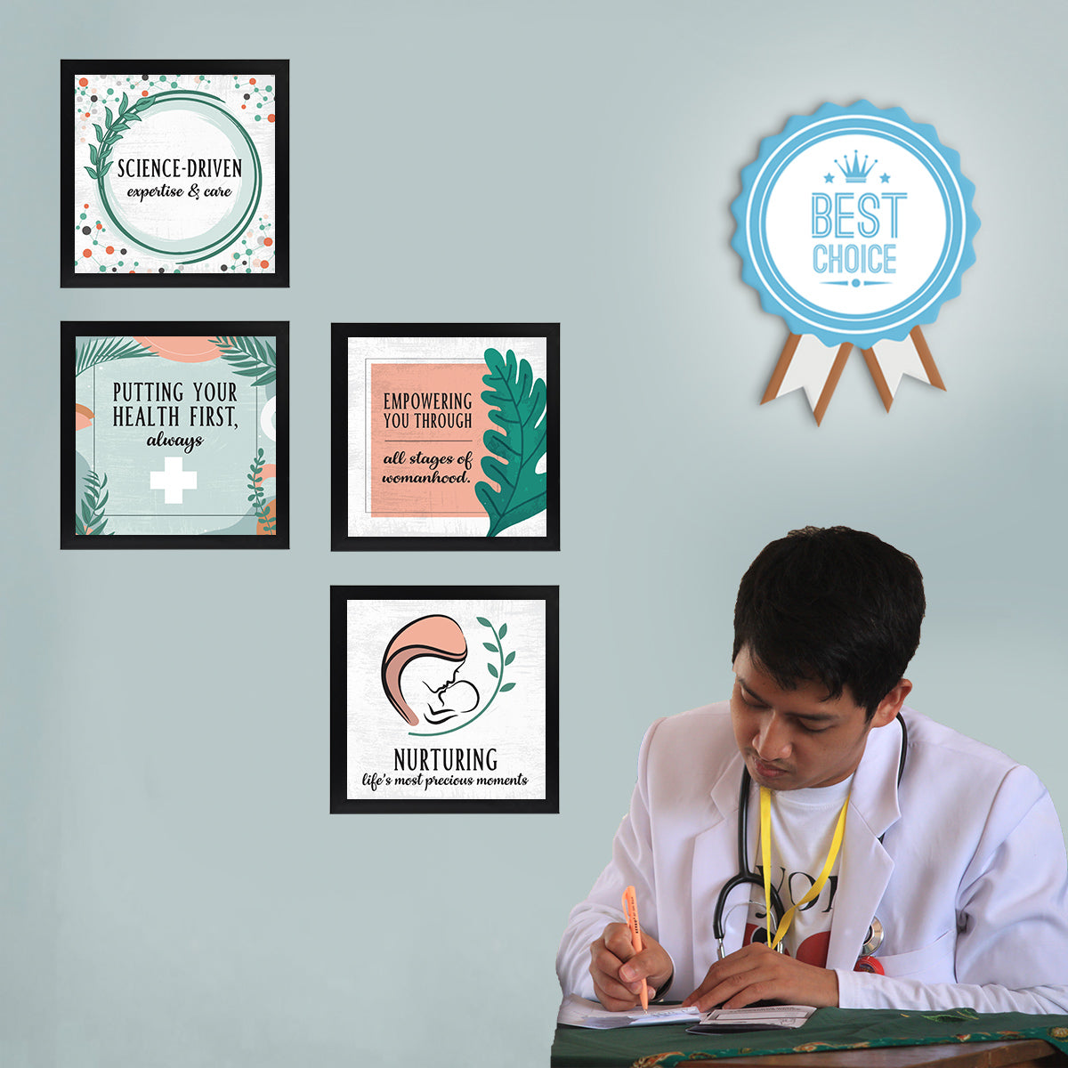 Gynecologist - Obstetrician - Doctor - Set of 4