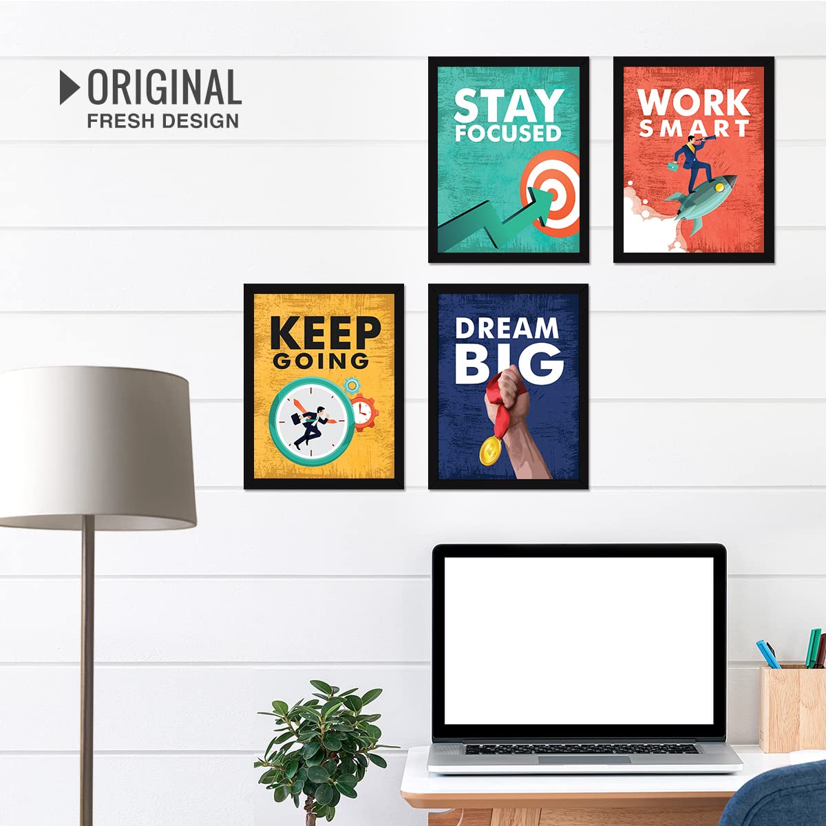 Motivational Quotes Keep Going Dream Big (Set of 4)