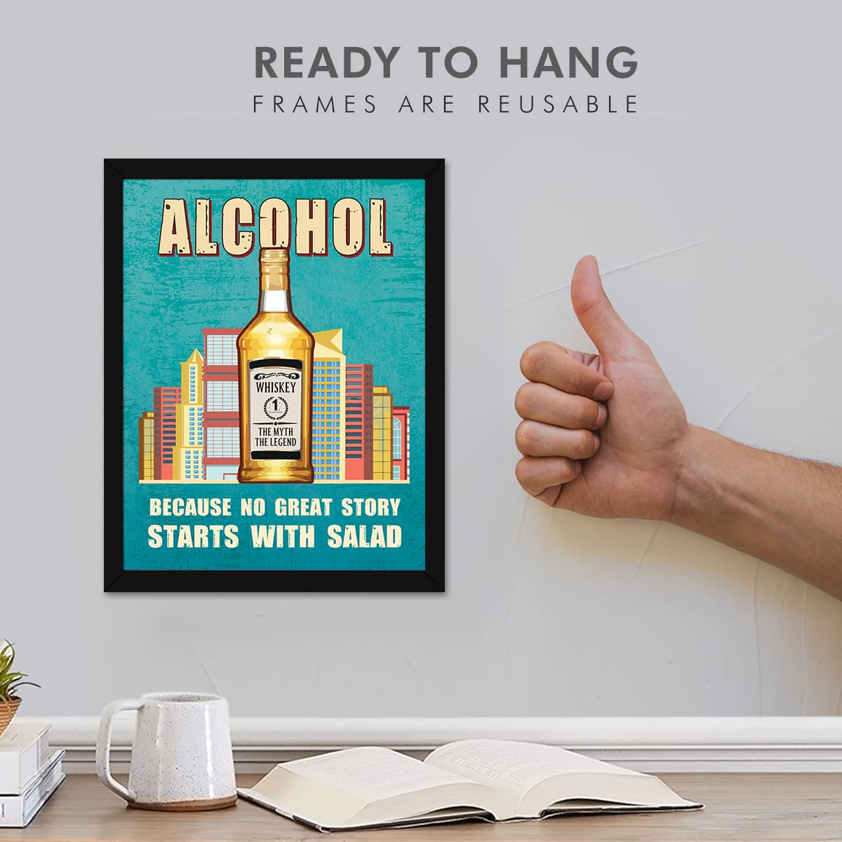 Bar, Alcohol, Whisky,  Beer (Set of 4)