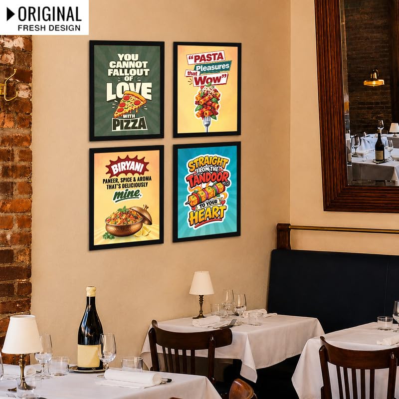 Restaurant Pizza  Pasta Biryani Tandoori Paneer Food (Set of 4)