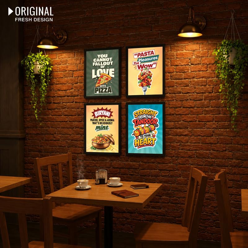 Restaurant Pizza  Pasta Biryani Tandoori Paneer Food (Set of 4)