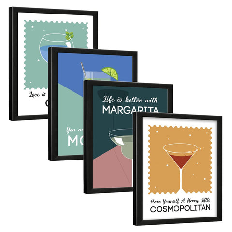 Bar Cocktail Quotes (Set of 4)
