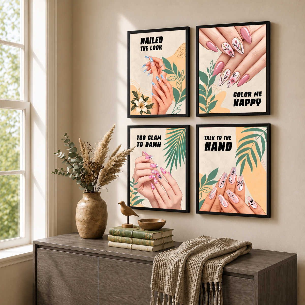 Beauty Parlour Nail Art Quotes Set of 4