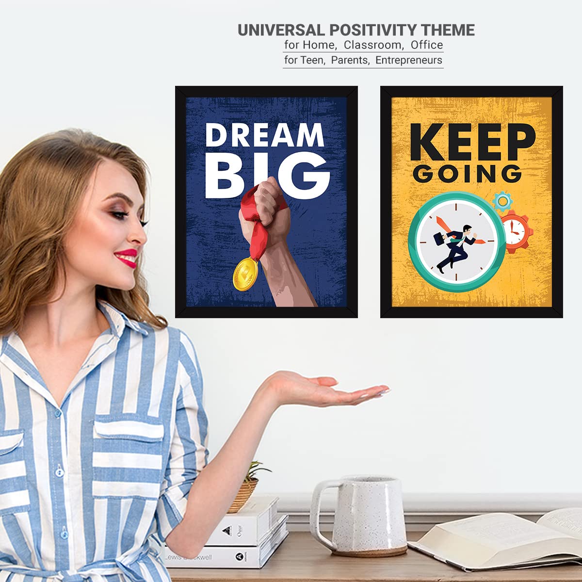Motivational Quotes Keep Going Dream Big (Set of 4)