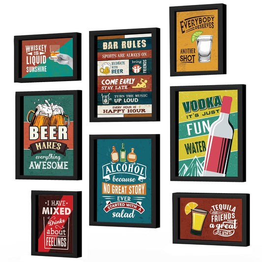 Bar, Vodka, Beer Quotes (Set of 8)