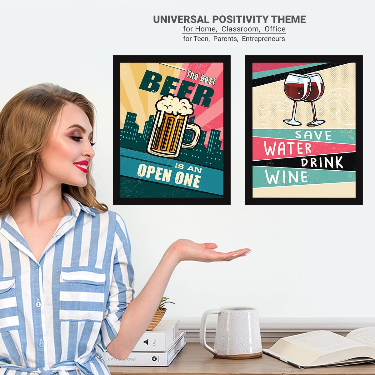 Bar, Alcohol, Whisky,  Beer (Set of 4)