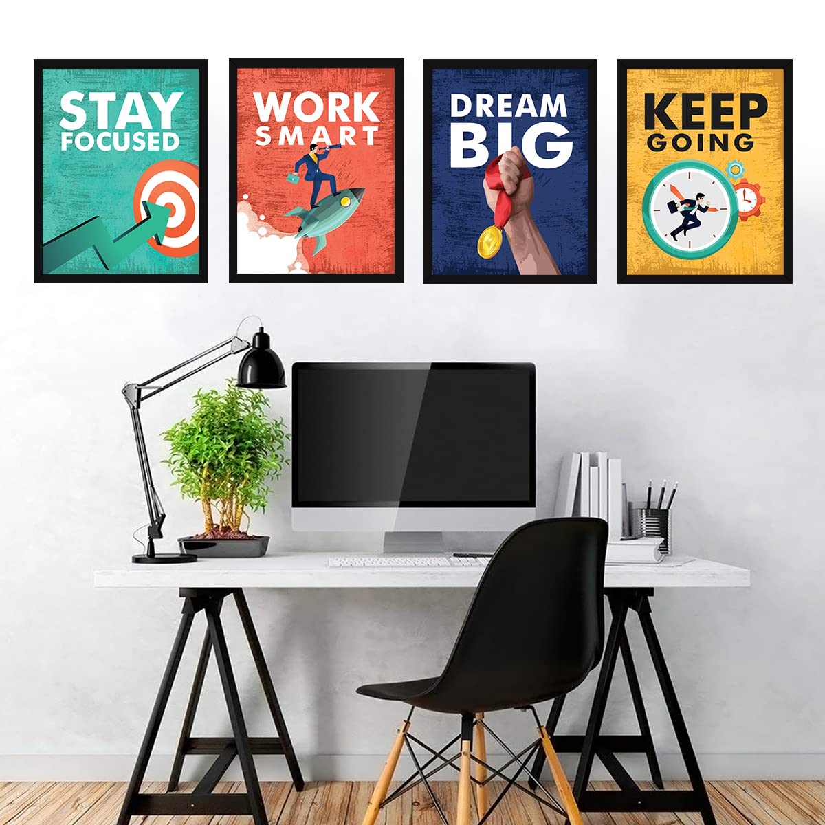 Motivational Quotes Keep Going Dream Big (Set of 4)