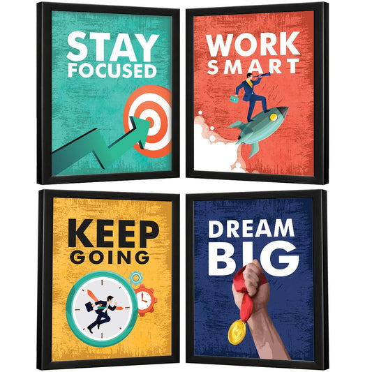 Motivational Quotes Keep Going Dream Big (Set of 4)