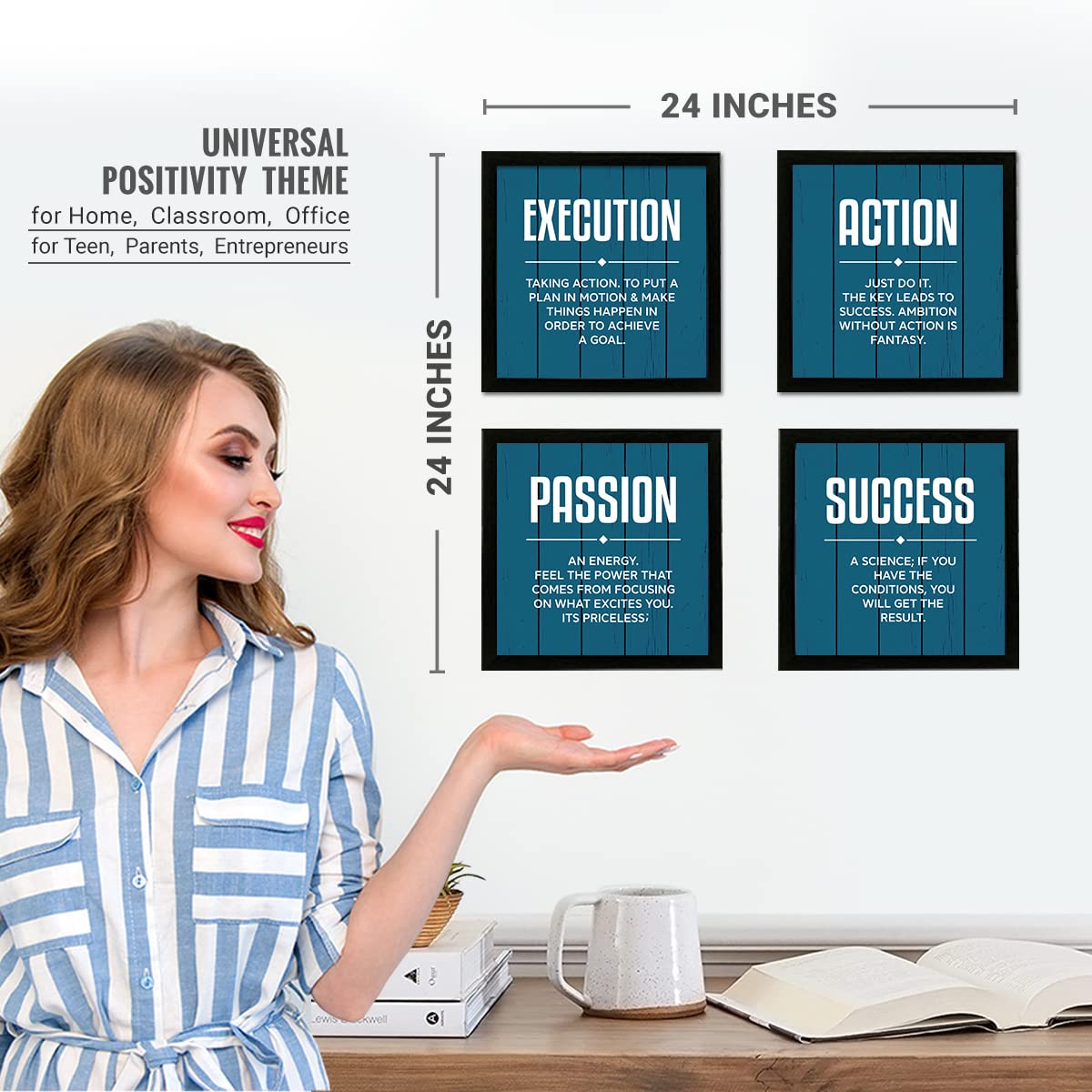 Motivational Inspirational Office (Set of 4)