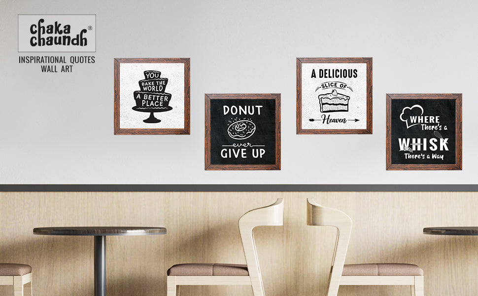 Kitchen Bakery cake food Quotes (Set of 4)