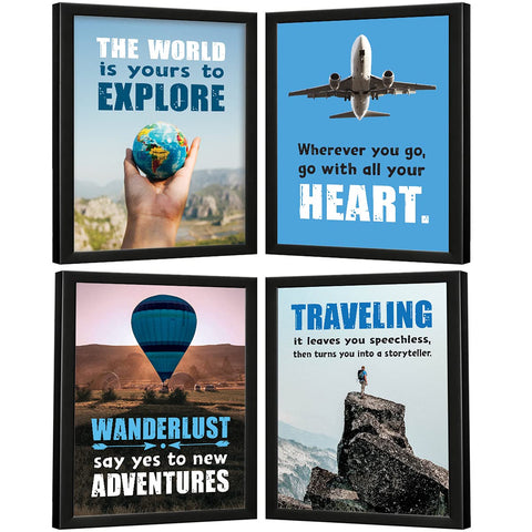Travel Quotes Walls Frames (Set of 4)