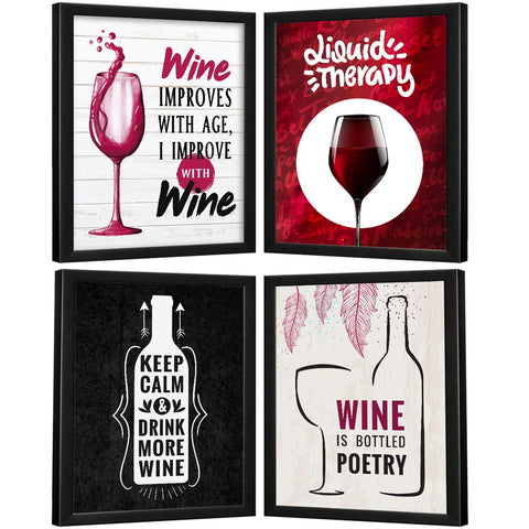 Bar Wine Quotes (Set of 4)
