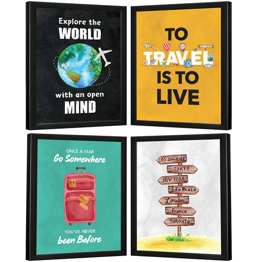 Travel Quotes Walls Frames (Set of 4)