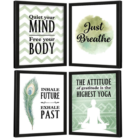 Yoga Quotes Wall Frames (Set of 4)