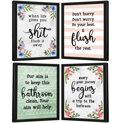 Bathroom Quotes (Set of 4)