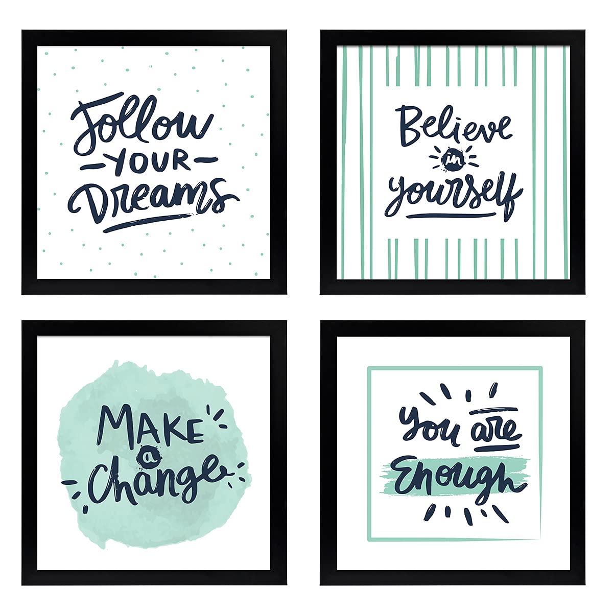 Motivational Inspirational Quotes (Set of 4)