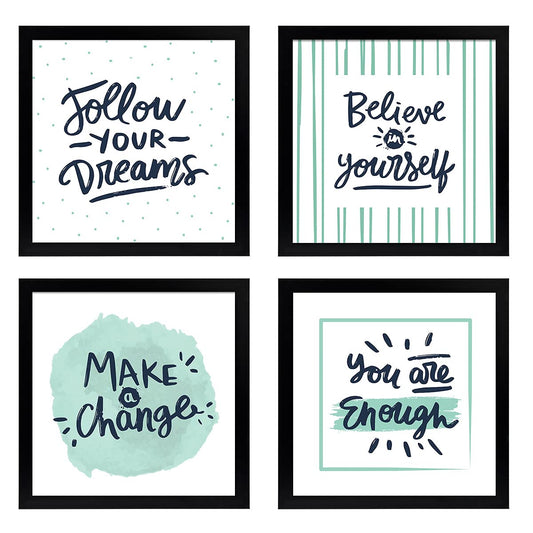 Motivational Inspirational Quotes (Set of 4)