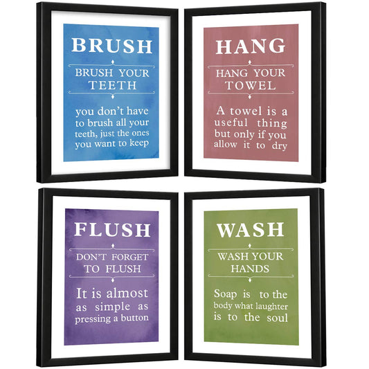 Bathroom Quotes (Set of 4)