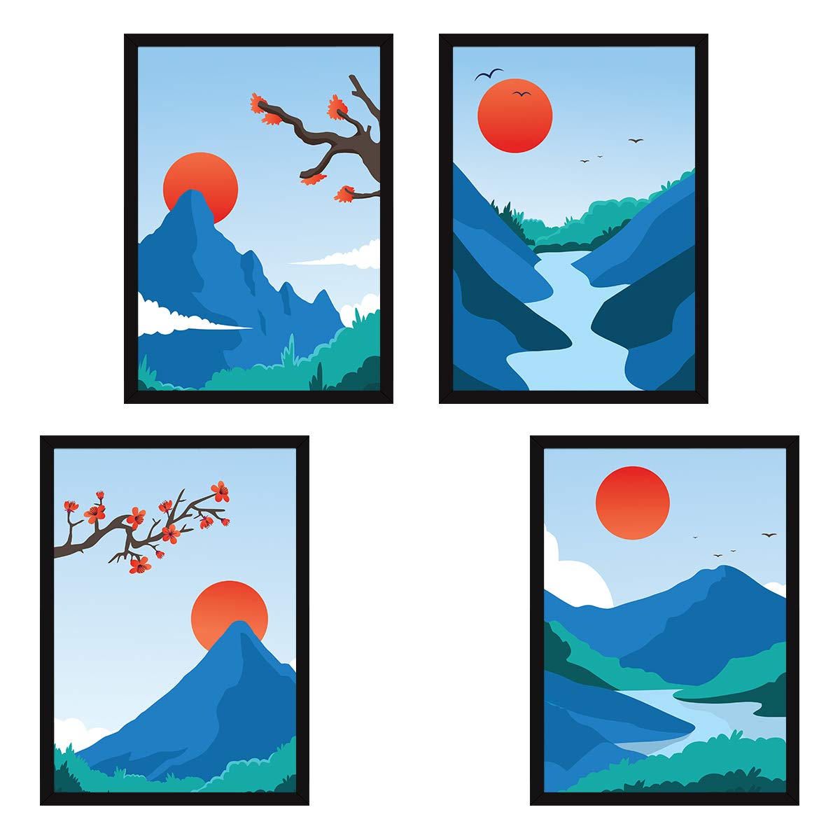 Wall Paintings (Set of 4)