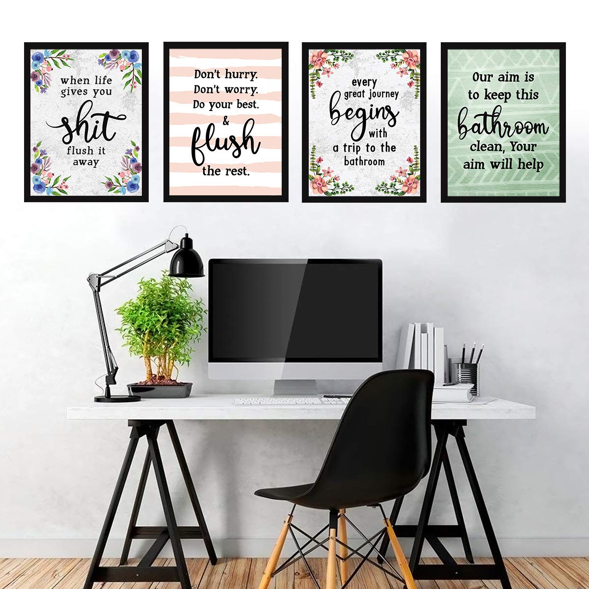 Bathroom Quotes (Set of 4)