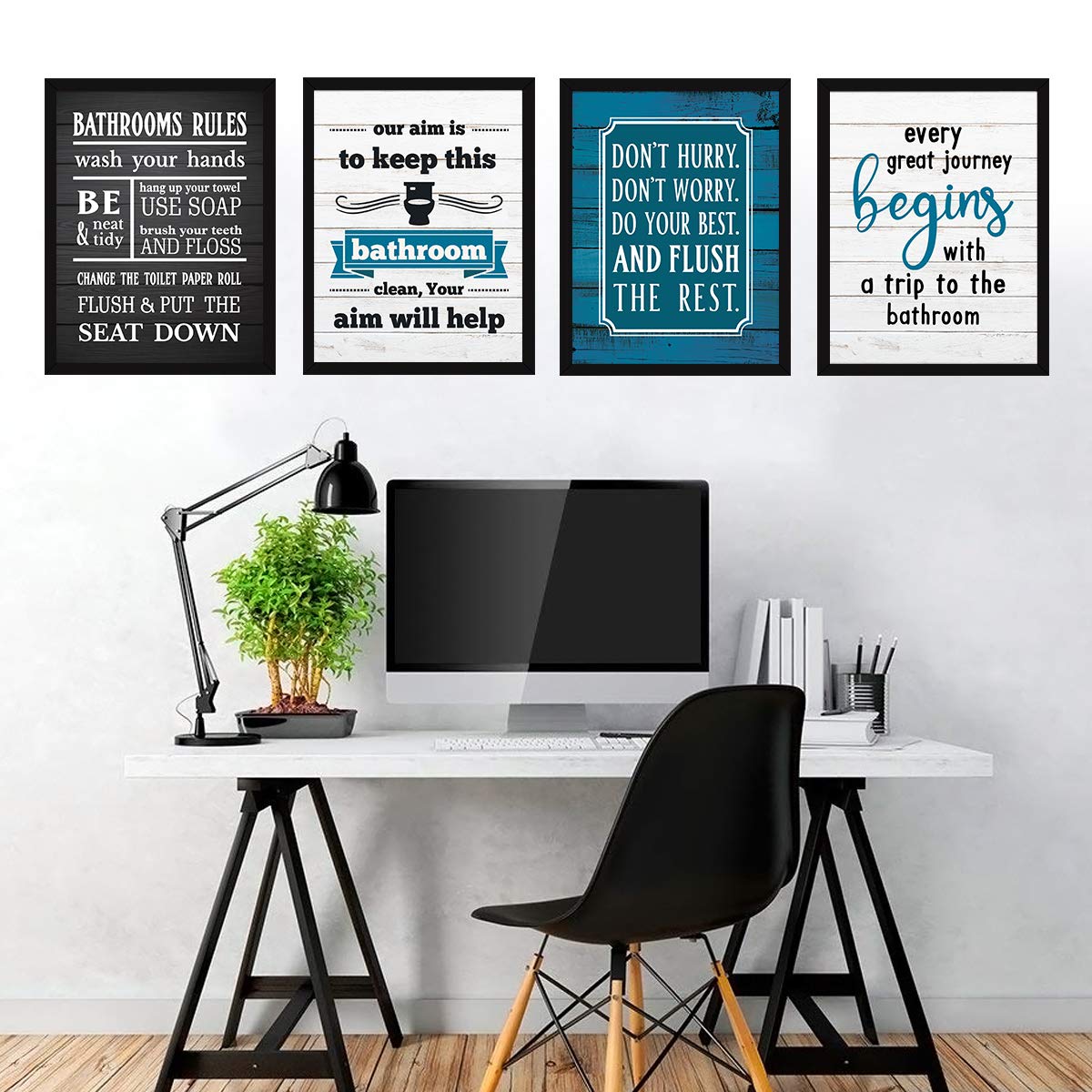 Bathroom Quotes (Set of 4)