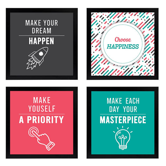 Motivational Inspirational Quotes (Set of 4)