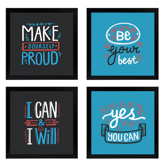 Motivational Inspirational Quotes (Set of 4)