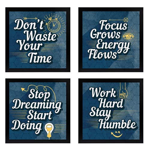 Motivational Inspirational Quotes (Set of 4)