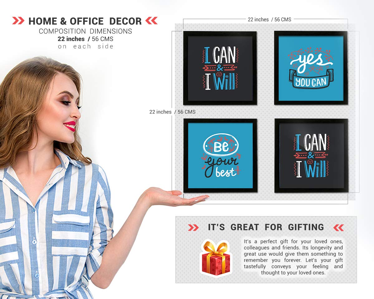 Motivational Inspirational Quotes (Set of 4)